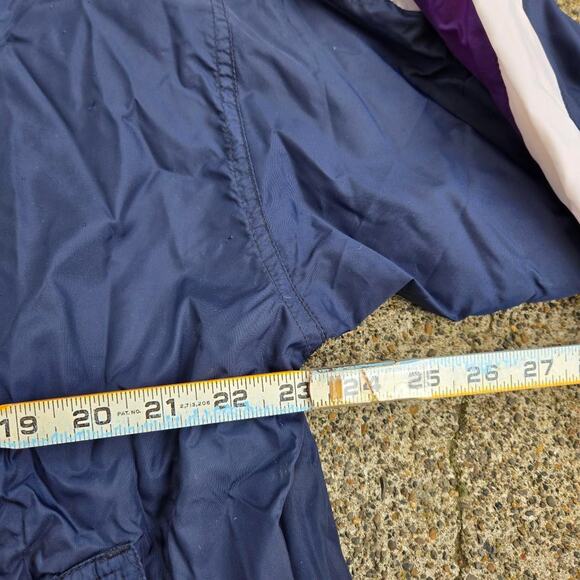 Vtg 90s FILA Embroidered Logo Colorblock Baggy Zip Up Track Jacket Navy XL - Picture 4 of 5